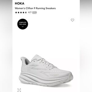 Hoka Women's Clifton 9 All-White Running Shoes